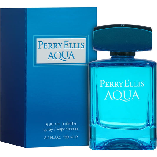 PERRY ELLIS "AQUA" 3.4OZ EDT SPR MEN ==========